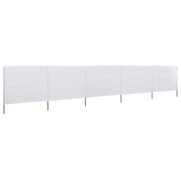 vidaXL Vindskydd 5 paneler tyg 600x80 cm sandvit Vit