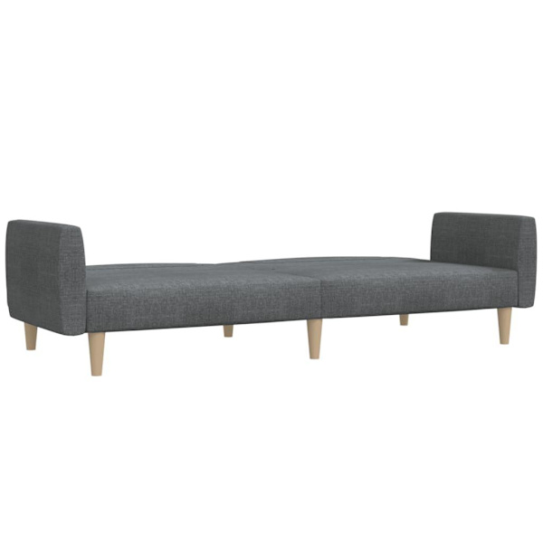 vidaXL Bäddsoffa 2-sits ljusgrå tyg Grå