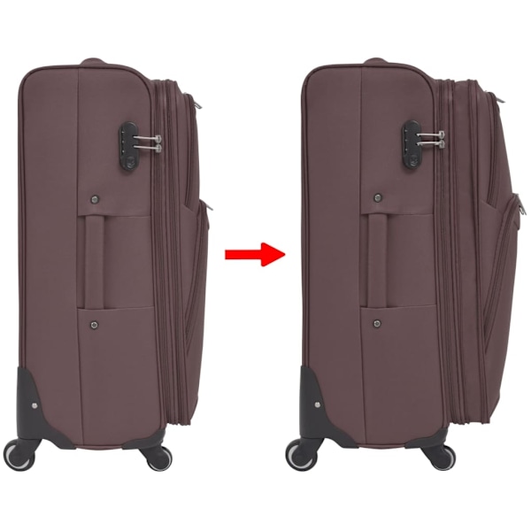 vidaXL Resväskor 3 st kaffebrun soft case Brun