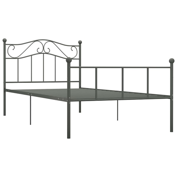 vidaXL Sängram utan madrass grå metall 90x200 cm grå