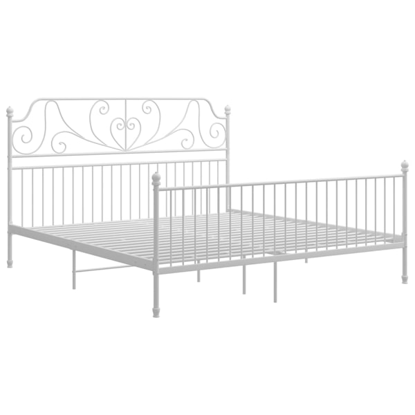 vidaXL Sängram utan madrass vit metall 180x200 cm Vit