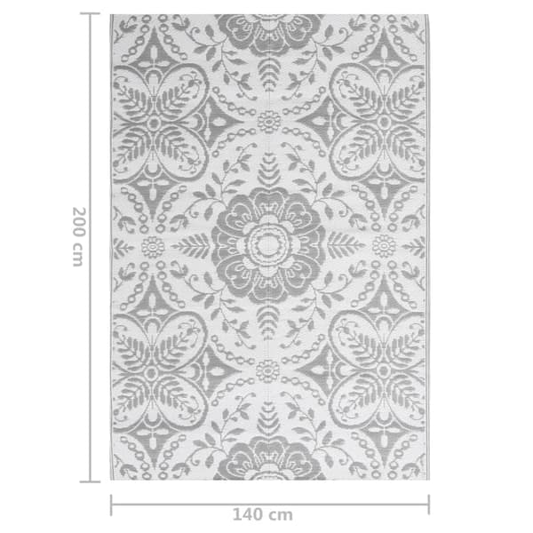 vidaXL Utomhusmatta ARAKIL ljusgrå 140x200 cm PP grå