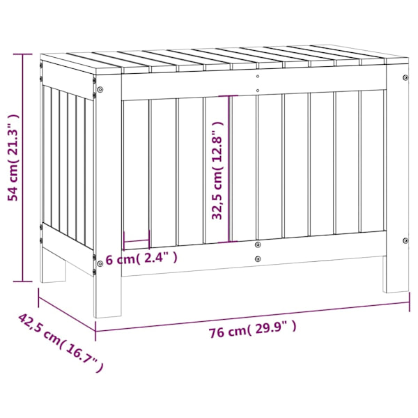 vidaXL Dynbox 76x42,5x54 cm massiv furu Brun