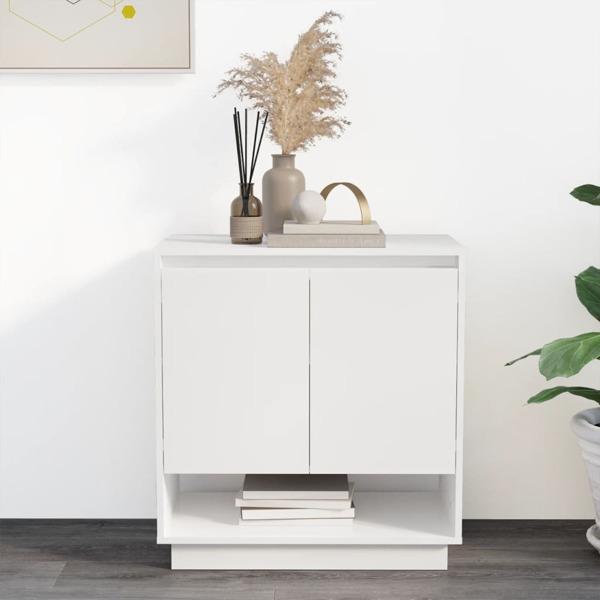 vidaXL Skänk vit högglans 70x41x75 cm spånskiva Vit