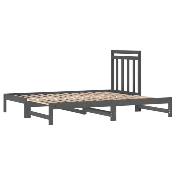 vidaXL Utdragbar dagbädd grå 2x(90x200) cm massiv furu Grå