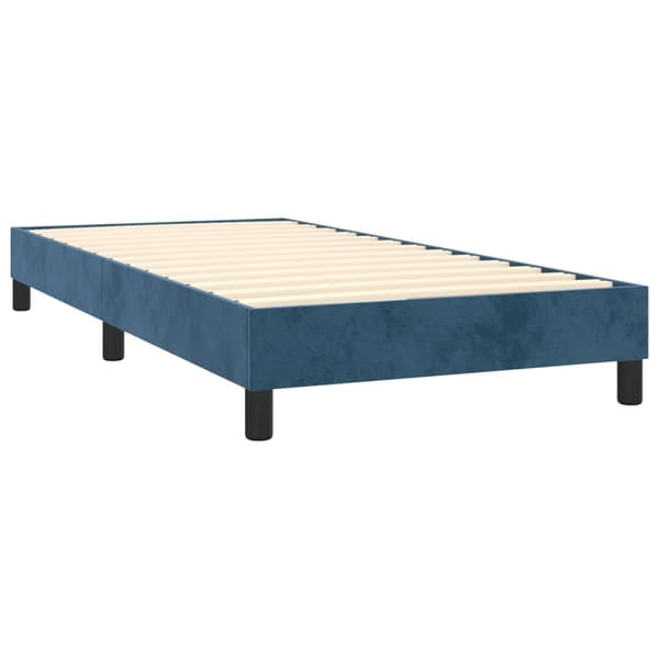vidaXL Ramsäng med madrass & LED mörkblå 100x200 cm sammet Blå