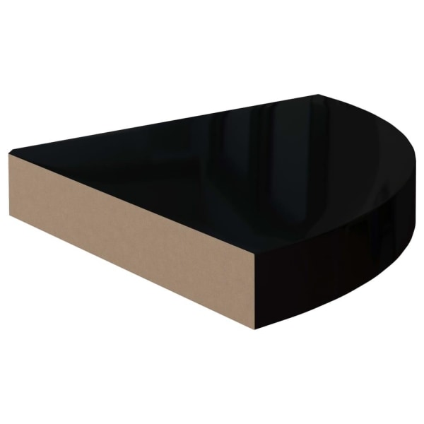 vidaXL Svävande hörnhyllor 4 st svart högglans 25x25x3,8 cm MDF Svart