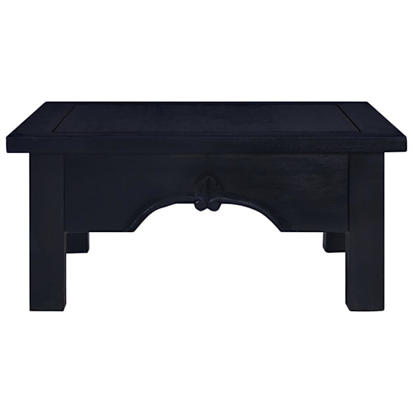 vidaXL Soffbord ljus svart 68x68x30 cm massiv mahogny Svart