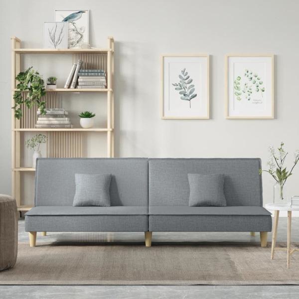 vidaXL Bäddsoffa ljusgrå tyg Grå