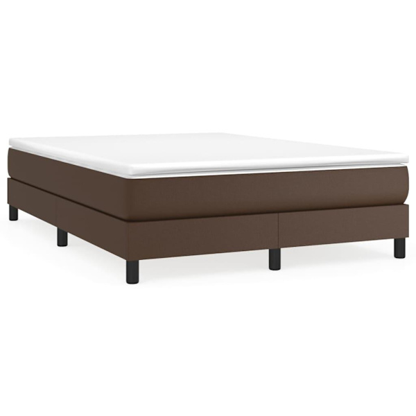 vidaXL Ramsäng med madrass brun 140x200 cm konstläder Brun