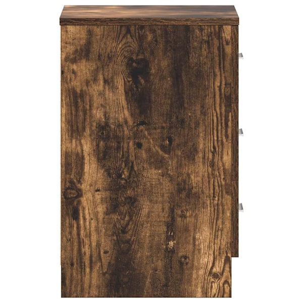 vidaXL Sängbord rökfärgad ek 38x35x56 cm konstruerat trä Brun