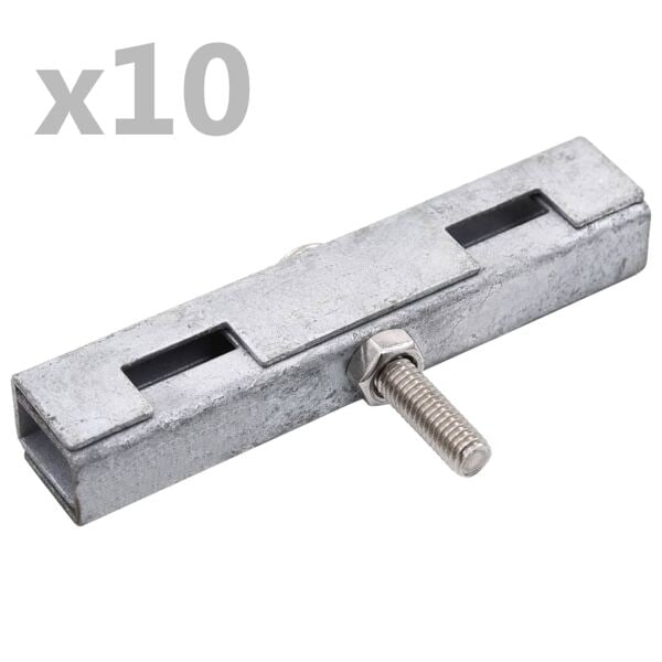 vidaXL Sammankopplare för galler U-form 10 set silver Silver