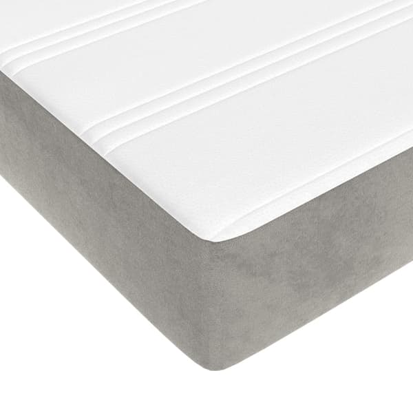 vidaXL Ramsäng med madrass ljusgrå 120x200 cm sammet Grå