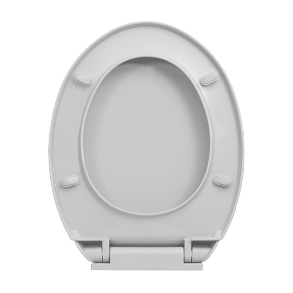 vidaXL Toalettsits mjuk stängning ljusgrå oval grå