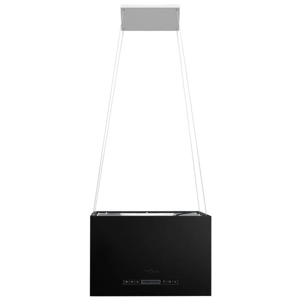 vidaXL Hängande köksfläkt touchsensor LCD 55 cm pulverlackerat stål Svart