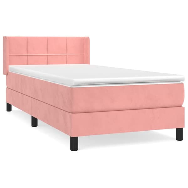 vidaXL Ramsäng med madrass rosa 80x200 cm sammet Rosa