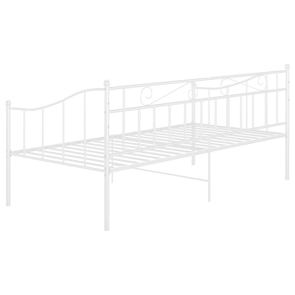 vidaXL Sängram bäddsoffa vit metall 90x200 cm Vit