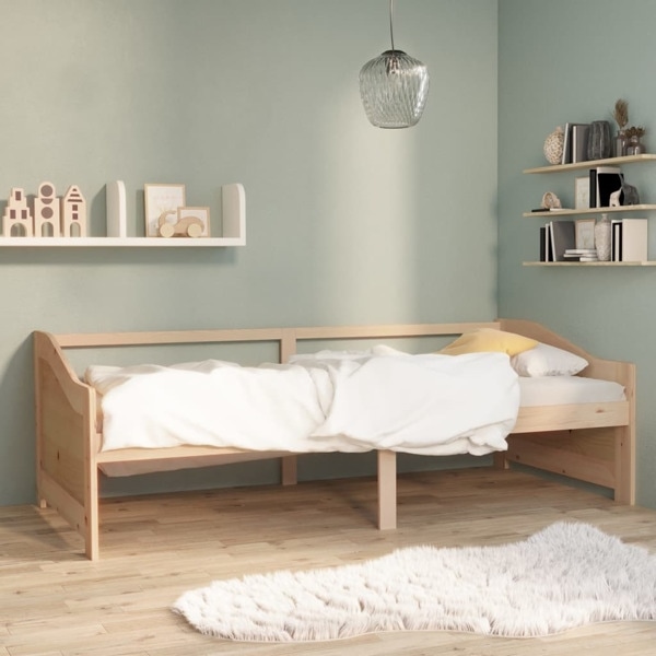 vidaXL Dagbädd 3-sits massiv furu 90x200 cm Brun
