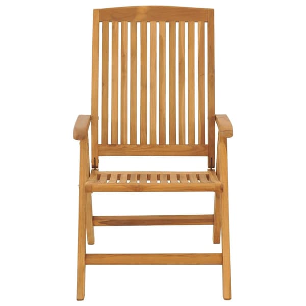 vidaXL Fällbara fåtöljer med dynor, 2 st, massivt trä, teak Brun