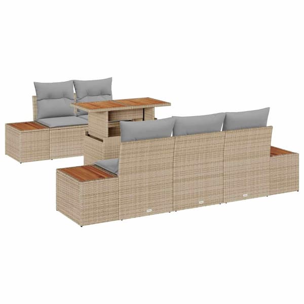 vidaXL Trädgårdsoffset 6 st Beige och Grå Beige