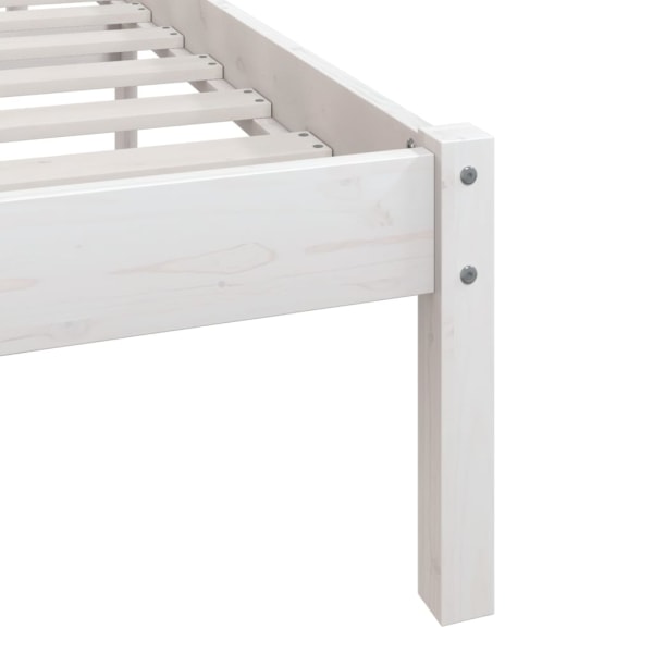 vidaXL Sängram vit massiv furu 150x200 cm Vit