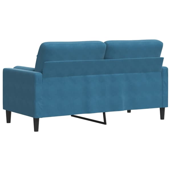 vidaXL 2-sitssoffa med prydnadskuddar blå 140 cm sammet Blå