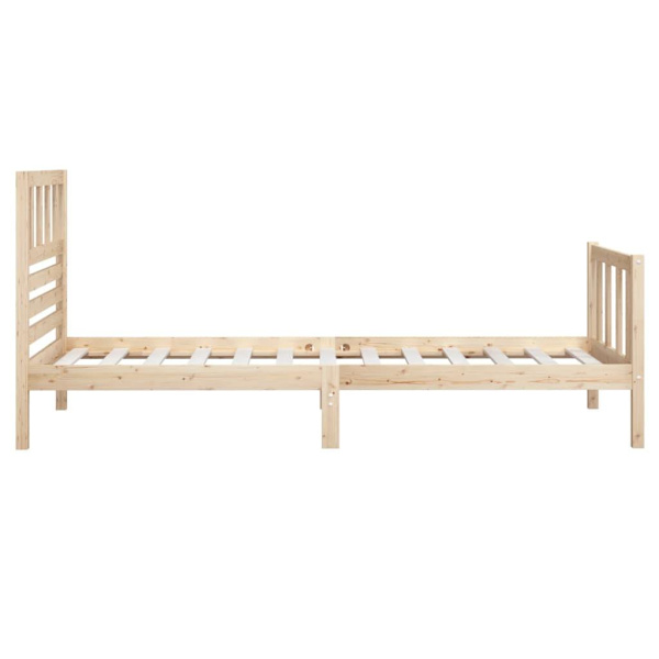 vidaXL Sängram massivt trä 90x200 cm Brun