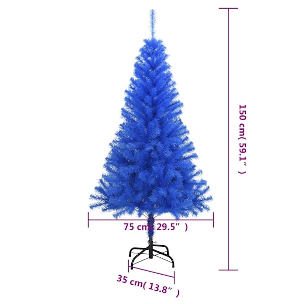 vidaXL Plastgran med fot blå 150 cm PVC Blå