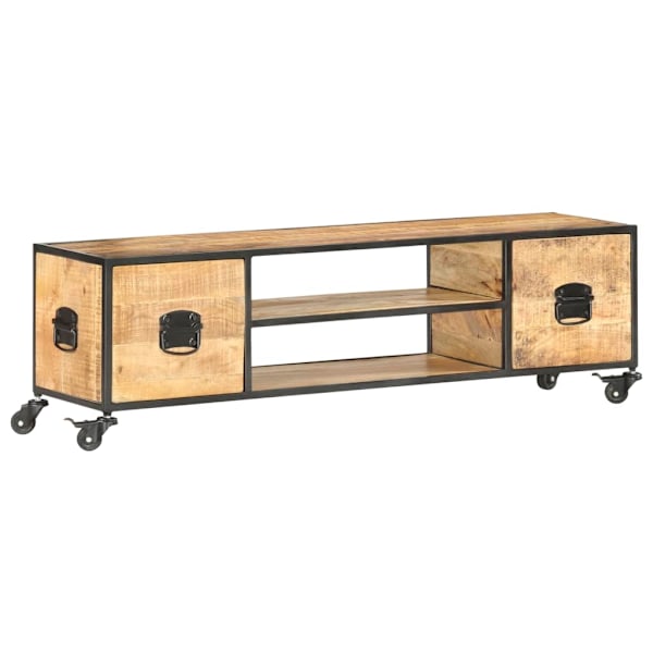 vidaXL TV-bänk 130x30x39 cm massivt mangoträ Brun
