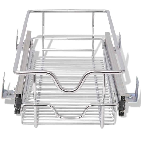 vidaXL Utdragbara trådkorgar 2 st silver 300 mm Silver