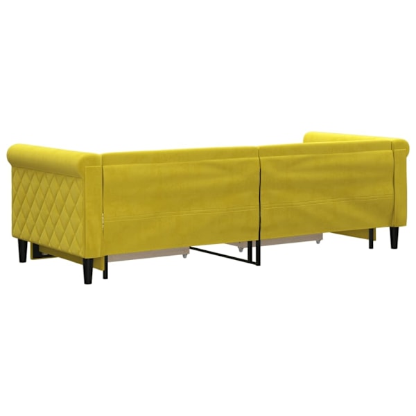 vidaXL Dagbädd utdragbar med lådor gul 80x200 cm sammet Gul