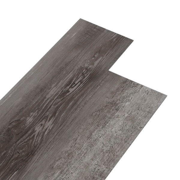 vidaXL PVC-golvbrädor 5,02 m² självhäftande 2 mm randigt trä grå