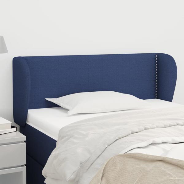 vidaXL Sänggavel med kanter blå 83x23x78/88 cm tyg Blå