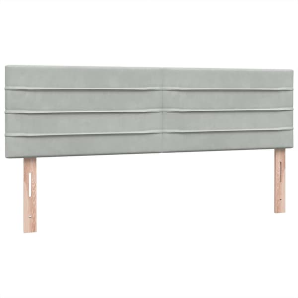 vidaXL Ramsäng med madrass ljusgrå 160x220 cm sammet Grå