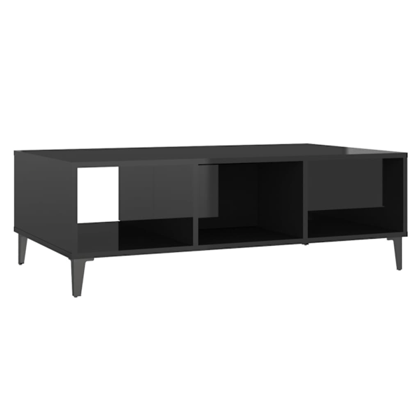 vidaXL Soffbord svart högglans 103,5x60x35 cm konstruerat trä Svart