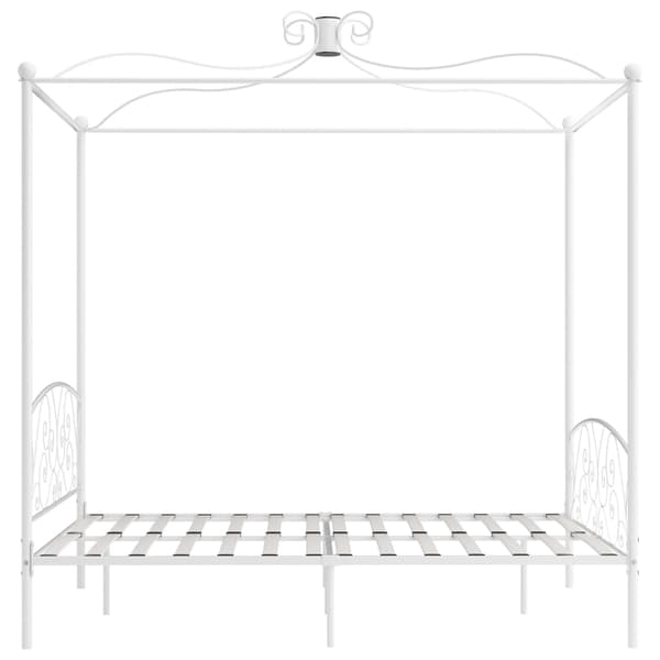 vidaXL Himmelsäng vit metall 160x200 cm Vit