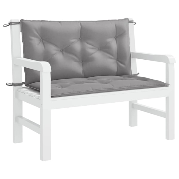 vidaXL Bänkdyna för trädgården grå 100x(50+50)x7 cm oxfordtyg grå