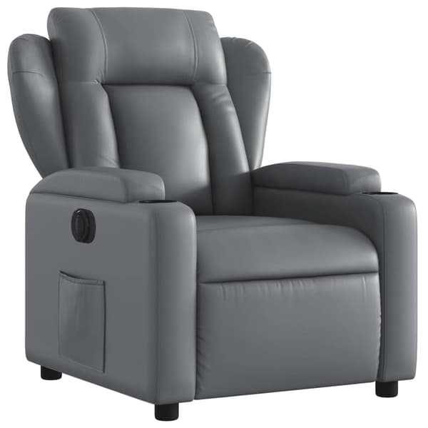 vidaXL Elektrisk reclinerfåtölj grå konstläder Grå