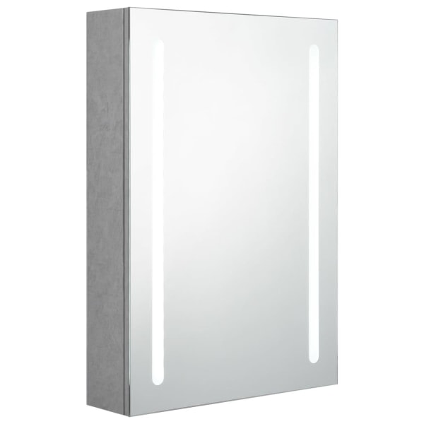 vidaXL Spegelskåp med LED betonggrå 50x13x70 cm grå
