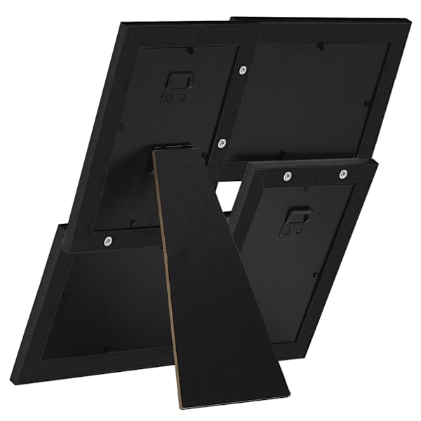vidaXL Fotoram för 4x(10x15 cm) bilder svart MDF Svart