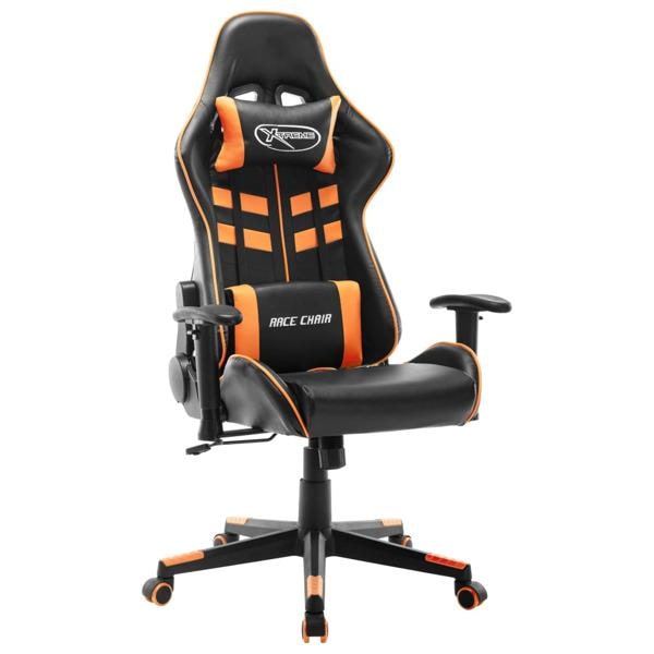 vidaXL Gamingstol svart och orange konstläder multifärg