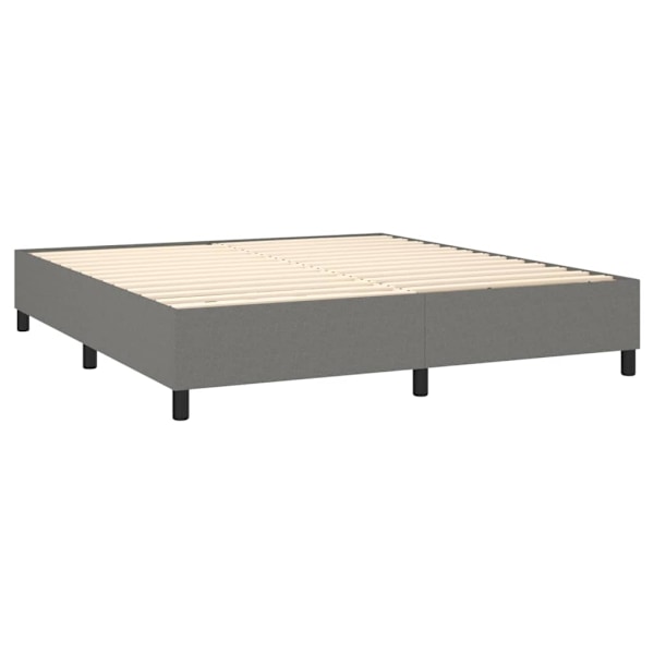vidaXL Ramsäng med madrass mörkgrå 160x200 cm tyg Grå