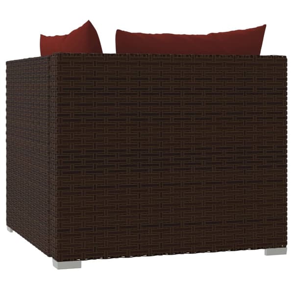 vidaXL Soffa 2-sits med dynor konstrotting brun Brun