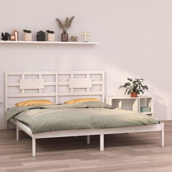 vidaXL Sängram vit massivt trä 160x200 cm Vit