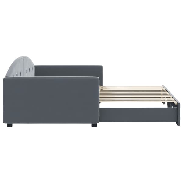 vidaXL Dagbädd utdragbar mörkgrå 100x200 cm sammet Grå