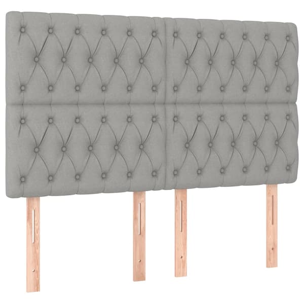 vidaXL Ramsäng med madrass ljusgrå 140x190 cm tyg Grå