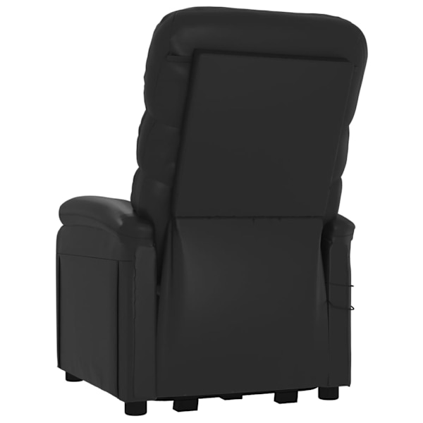 vidaXL Massagefåtölj med uppresningshjälp svart konstläder Svart