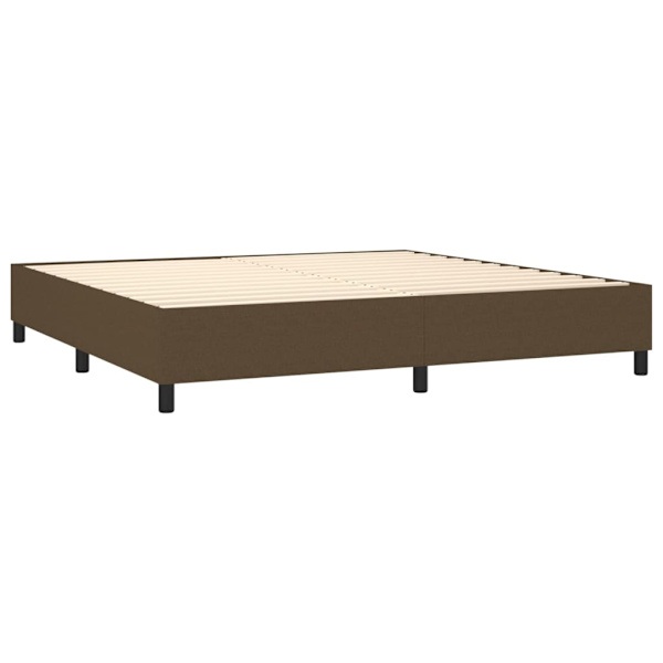 vidaXL Sängram utan madrass mörkbrun 200x200 cm tyg Brun