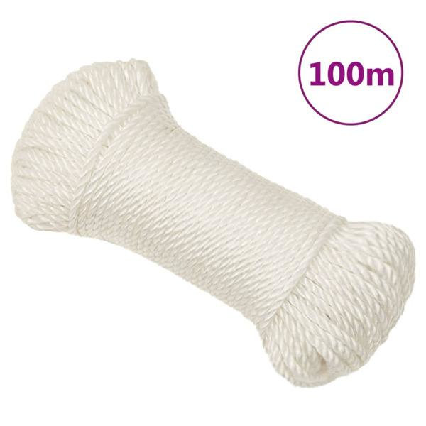 vidaXL Rep vit 8 mm 100 m polypropylen