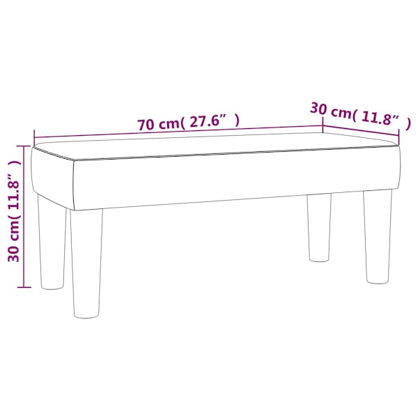 vidaXL Bänk svart 70x30x30 cm konstläder Svart